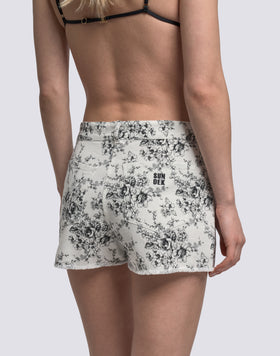 SHORT FEMME À MOTIFS ROSE DE JOIE