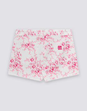 SHORT FEMME À MOTIFS ROSE DE JOIE