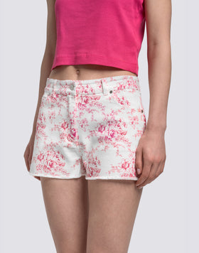 SHORT FEMME À MOTIFS ROSE DE JOIE