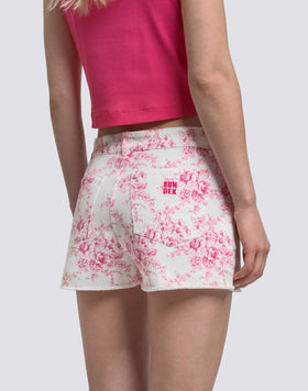 SHORT FEMME À MOTIFS ROSE DE JOIE