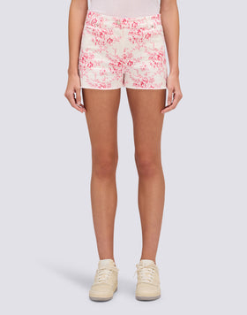 SHORT FEMME À MOTIFS ROSE DE JOIE