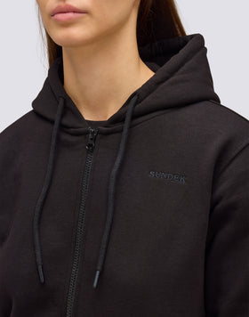 SUDADERA DE MUJER CON CREMALLERA COMPLETA Y CAPUCHA