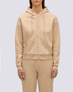 SUDADERA DE MUJER CON CREMALLERA COMPLETA Y CAPUCHA