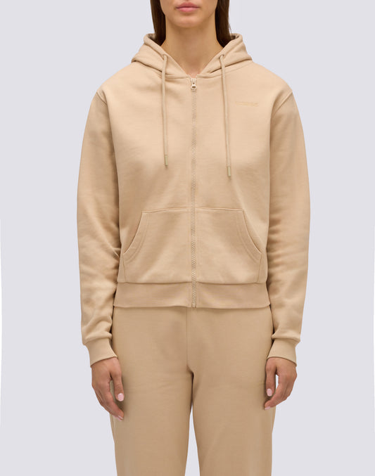 SUDADERA DE MUJER CON CREMALLERA COMPLETA Y CAPUCHA