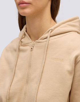 SUDADERA DE MUJER CON CREMALLERA COMPLETA Y CAPUCHA