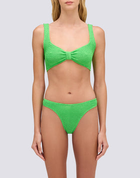 HIGH-LEG BRIEF IN EMBOSSED FABRIC