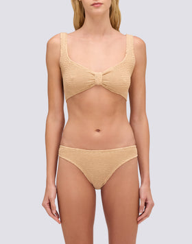 HIGH-LEG BRIEF IN EMBOSSED FABRIC
