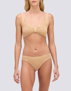 HIGH-LEG BRIEF IN EMBOSSED FABRIC