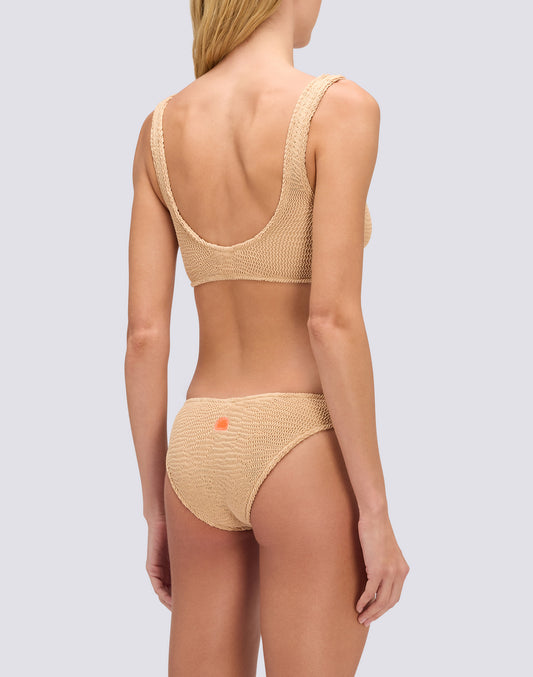 HIGH-LEG BRIEF IN EMBOSSED FABRIC
