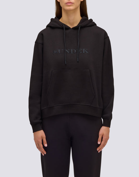 FELPA DONNA CON CAPPUCCIO E SCRITTA SUNDEK