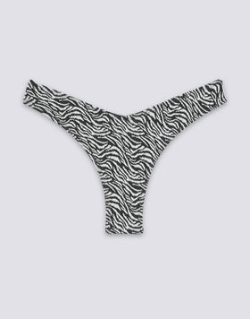 LOREN - HIGH-CUT BIKINI BOTTOMS WITH ZEBRA PRINT
