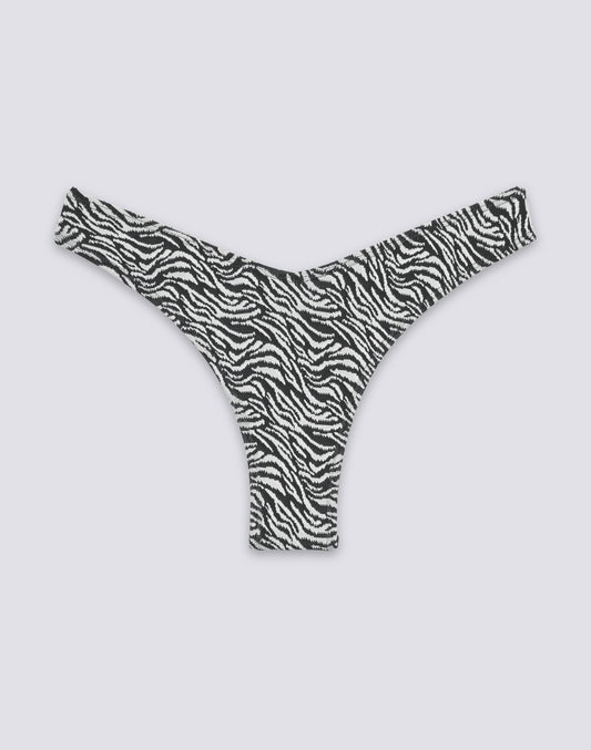 LOREN - HIGH-CUT BIKINI BOTTOMS WITH ZEBRA PRINT
