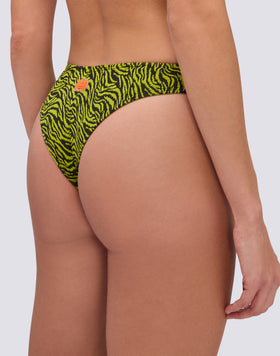 LOREN - SLIP DE BIKINI À COUPE ÉCLAIRÉE AVEC MOTIF ZÉBRÉ