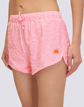 WOMEN'S JACQUARD TERRY CLOTH SHORTS WITH SK23 PATTERN