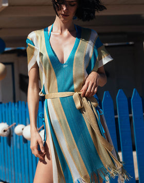 KAFTANO IN LUREX CON CINTURA