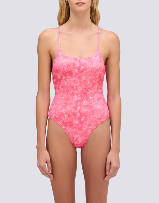 BAÑADOR ENTERO CON ESTAMPADO HIBI PAISLEY BANDANA