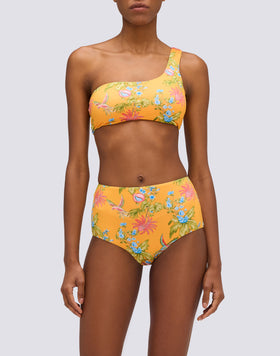 TOP DE BIKINI DE UN SOLO HOMBRO CON ESTAMPADO SWEET PARROT