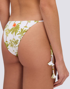 SLIP DE BIKINI AVEC LACETS RÉGLABLES À MOTIF BOTANIQUE