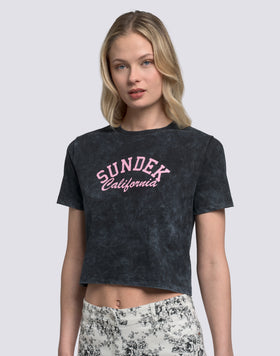 T-SHIRT CROP VINTAGE WASH POUR FEMME
