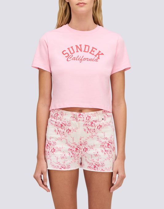 CAMISETA CROPPED DE MUJER CON LAVADO VINTAGE