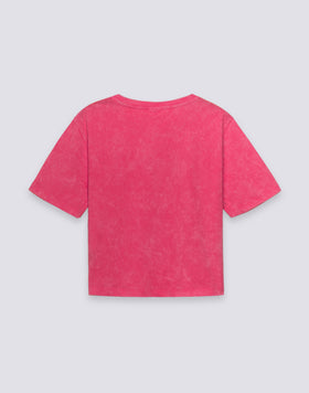 CAMISETA CROPPED DE MUJER CON LAVADO VINTAGE