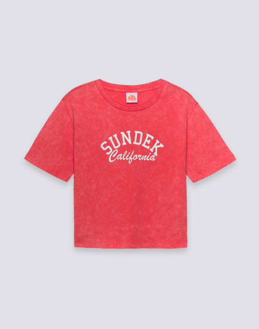 T-SHIRT CROP VINTAGE WASH POUR FEMME