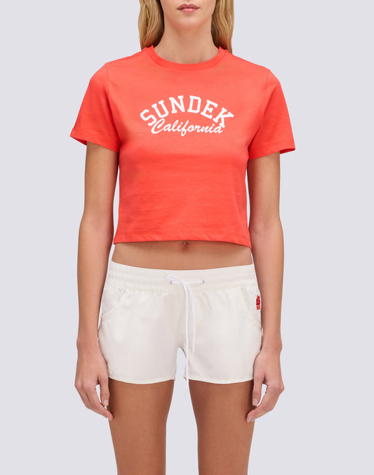 T-SHIRT DONNA CROPPED VINTAGE WASH