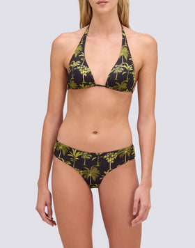 AMERICAN TRIANGLE BIKINI TOP WITH TASSELS AND BOTANICAL PRINT