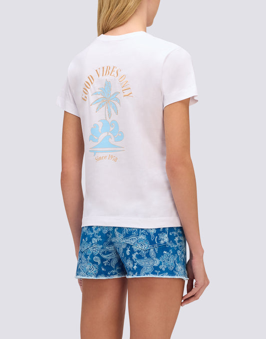 CAMISETA DE MUJER CON ESTAMPADO GOOD VIBES ONLY