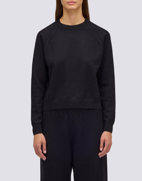 SUDADERA DE MUJER CON CUELLO REDONDO DE PUNTO CON LOGOTIPO BORDADO