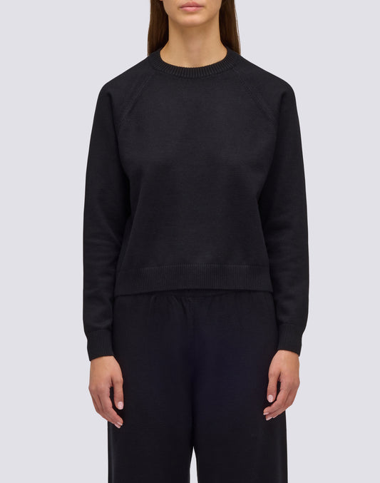 SUDADERA DE MUJER CON CUELLO REDONDO DE PUNTO CON LOGOTIPO BORDADO