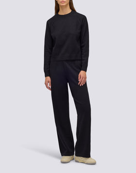 SUDADERA DE MUJER CON CUELLO REDONDO DE PUNTO CON LOGOTIPO BORDADO