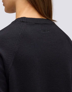 SUDADERA DE MUJER CON CUELLO REDONDO DE PUNTO CON LOGOTIPO BORDADO