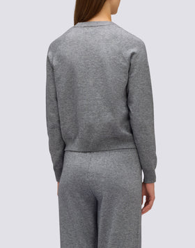 SUDADERA DE MUJER CON CUELLO REDONDO DE PUNTO CON LOGOTIPO BORDADO