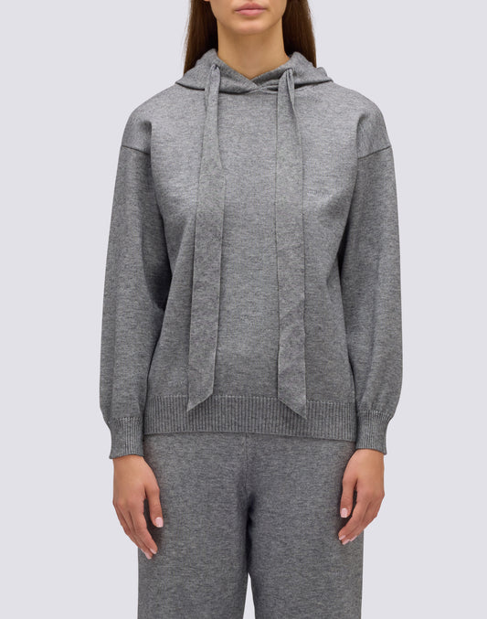 SUDADERA DE MUJER DE PUNTO CON LOGOTIPO BORDADO