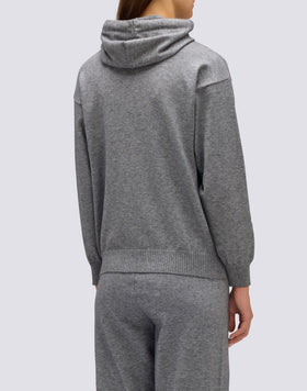 SUDADERA DE MUJER DE PUNTO CON LOGOTIPO BORDADO