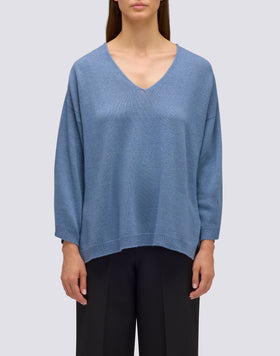 JERSEY DE LANA DE MUJER CON CUELLO EN V