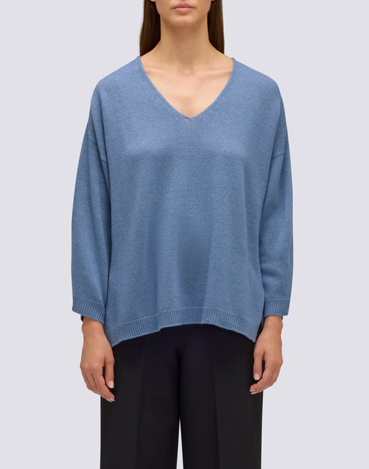 JERSEY DE LANA DE MUJER CON CUELLO EN V