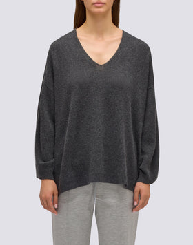 WOMEN'S V-NECK WOOL SWEATER