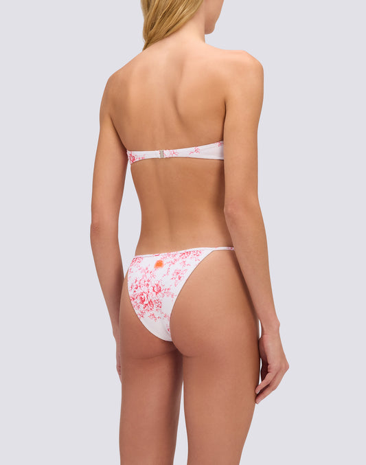 KERR - ROSE DE JOIE PATTERNED HIGH-CUT BIKINI BOTTOMS WITH ADJUSTABLE TIES
