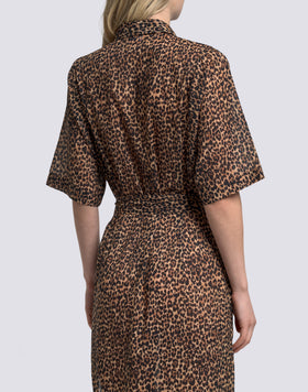 ABITO CHEMISIER DONNA ANIMALIER CON CINTURA REMOVIBILE