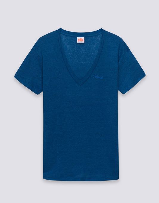 WOMEN'S HALF-SLEEVED LINEN T-SHIRT