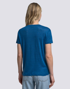 T-SHIRT FEMME À MANCHES COURTES EN LIN