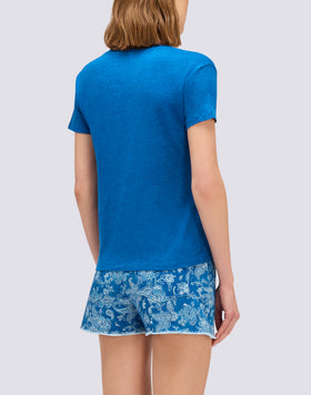 CAMISETA DE MANGA CORTA DE LINO PARA MUJER