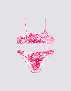 BIKINI CON TOP BANDEAU Y BRAGUITA FIJA TOILE DE JOUY