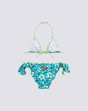 BIKINI FILLE IMPRIMÉ HIBISCUS SK23