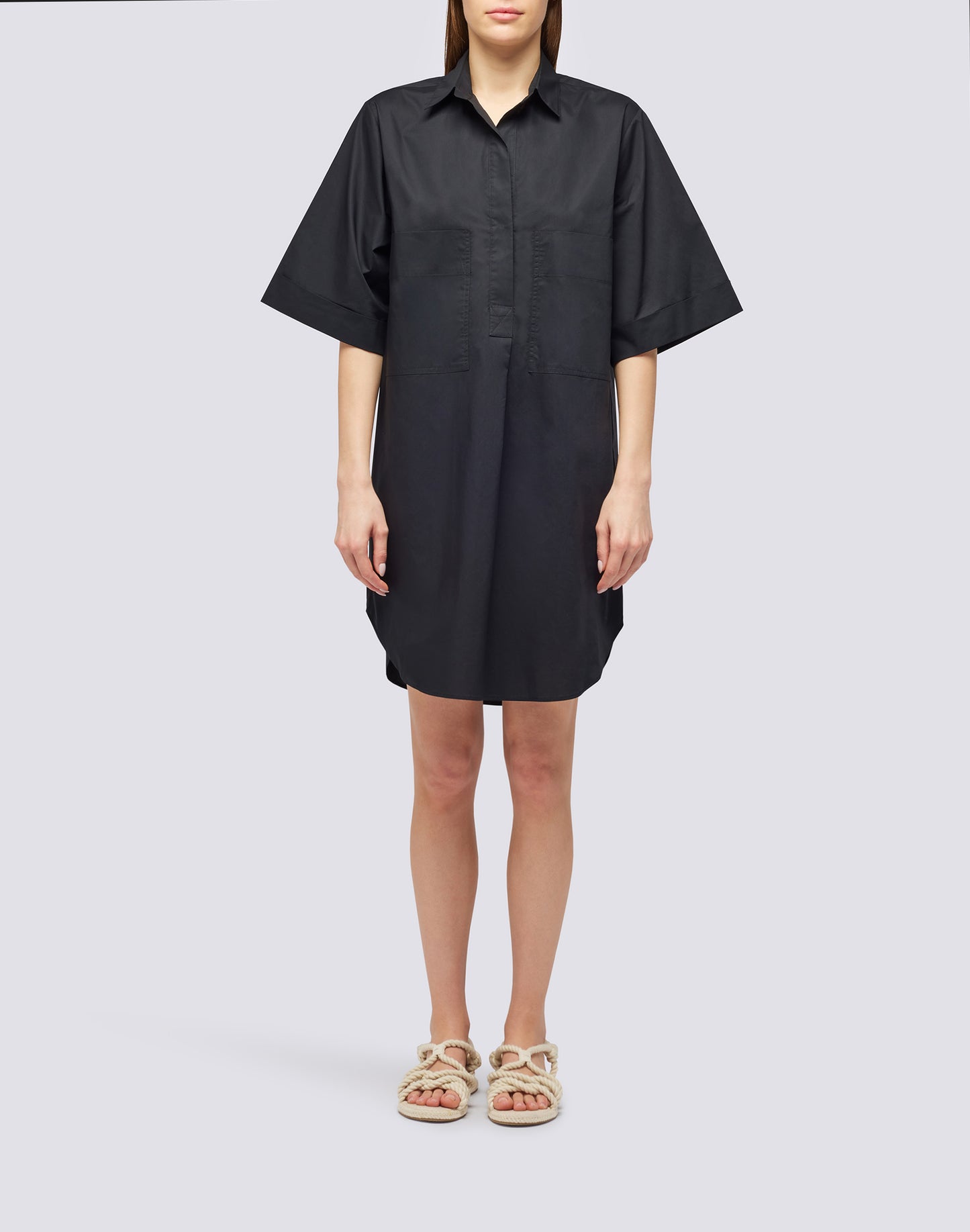 SHORT POPLIN SHIRT DRESS