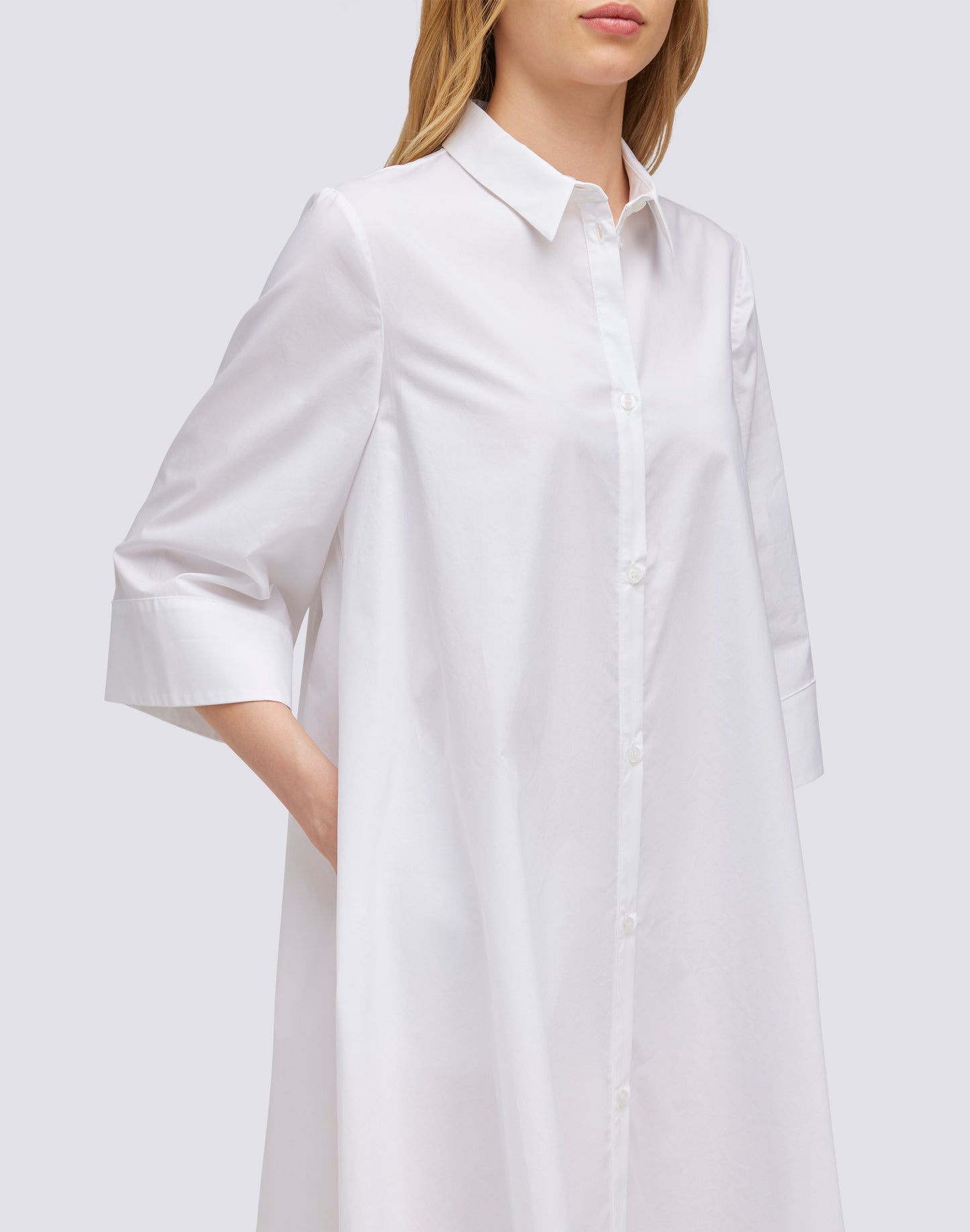 LONG POPLIN DRESS SHIRT