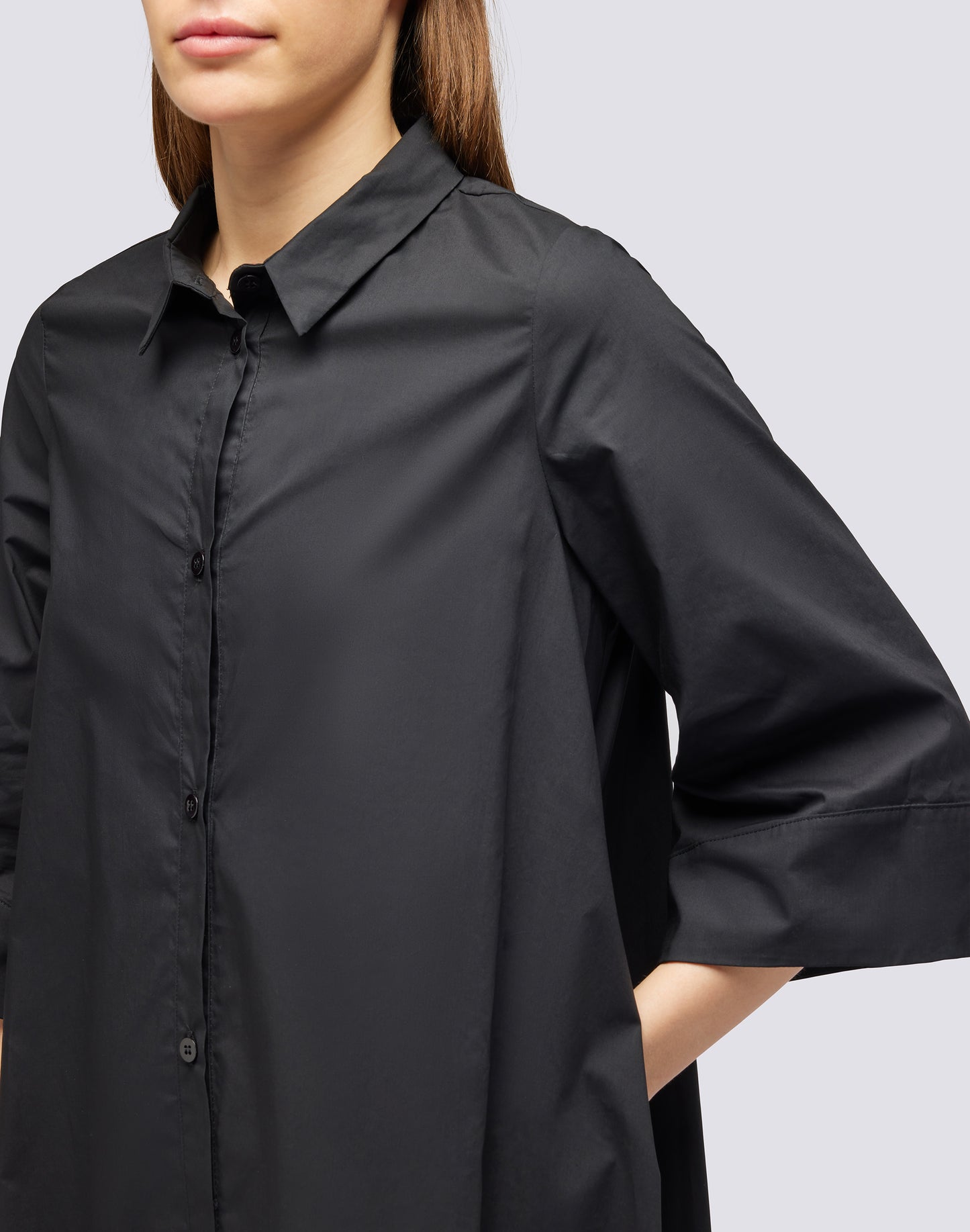 LONG POPLIN DRESS SHIRT