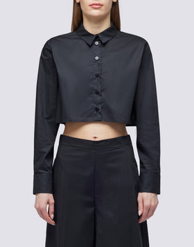 CAMICIA CROP IN POPELINE